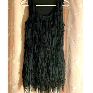 Fringe black dress